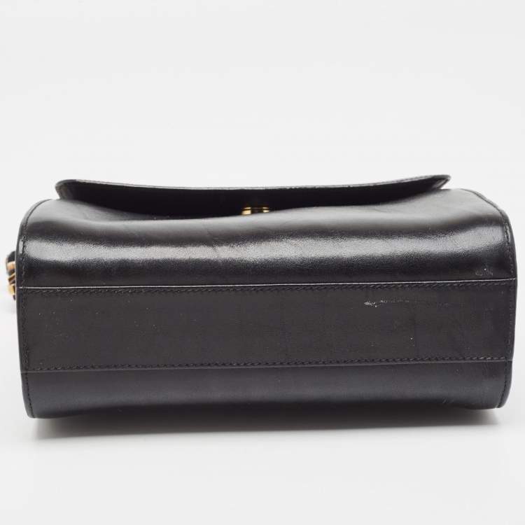 Pre Owned Etienne Aigner Black Glossy Leather Shoulder Bag
