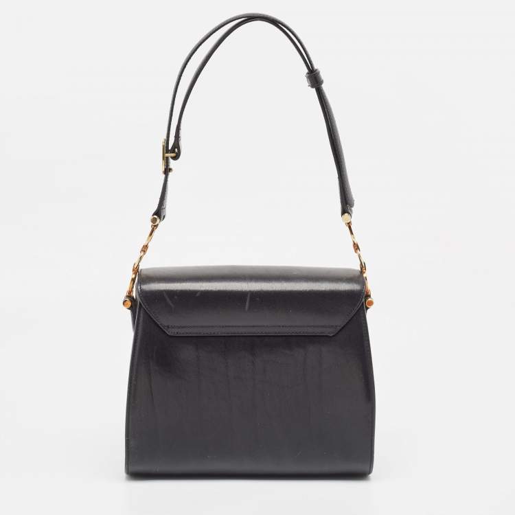 Pre Owned Etienne Aigner Black Glossy Leather Shoulder Bag