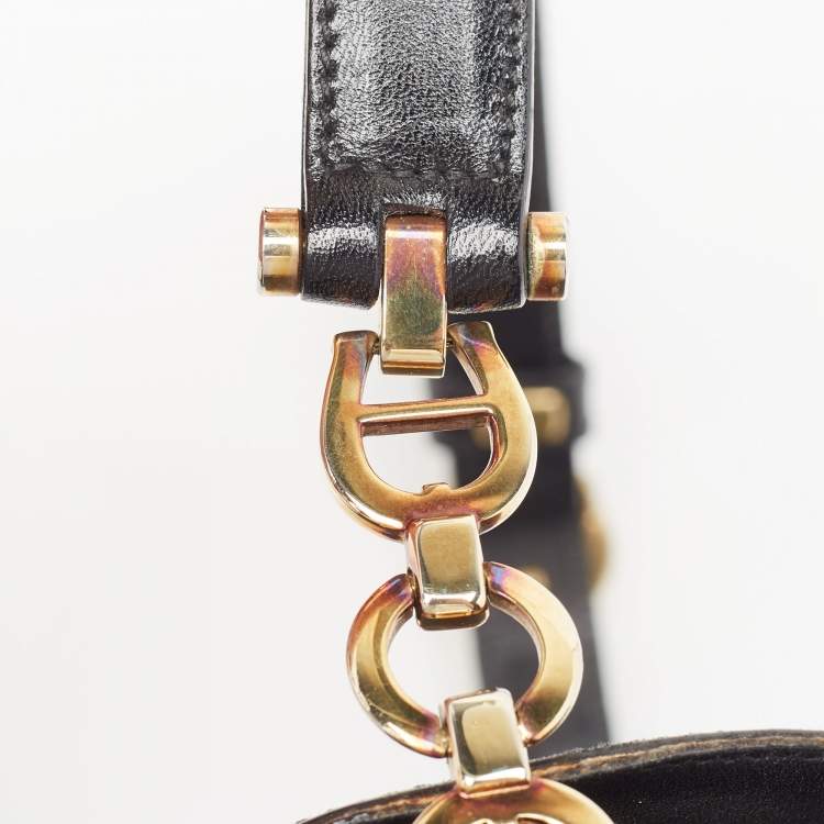 Pre Owned Etienne Aigner Black Glossy Leather Shoulder Bag