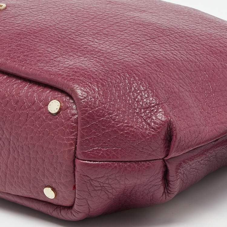 Pre Owned Aigner Pink Leather Zip Hobo