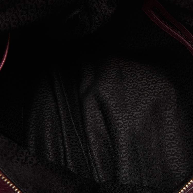 Pre Owned Aigner Pink Leather Zip Hobo