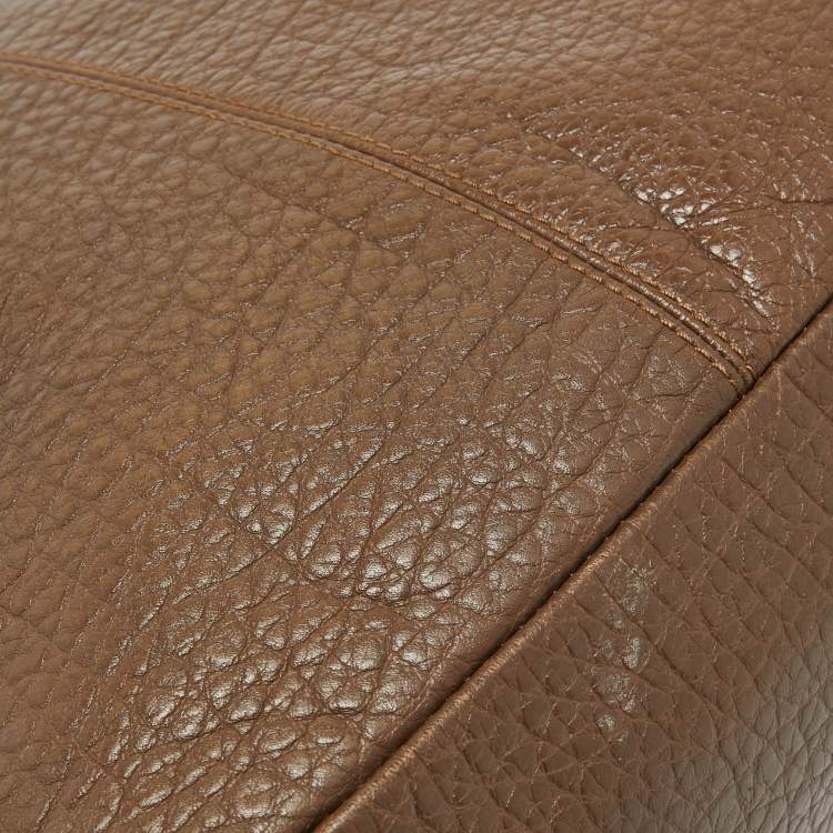 Pre Owned Aigner Dark Brown Leather Logo Hobo