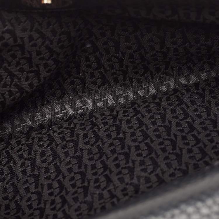Pre Owned Aigner Black Leather Diadora Shoulder Bag