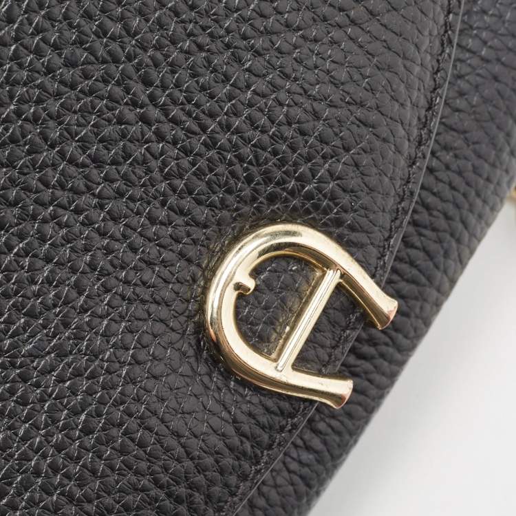 Pre Owned Aigner Black Leather Diadora Shoulder Bag