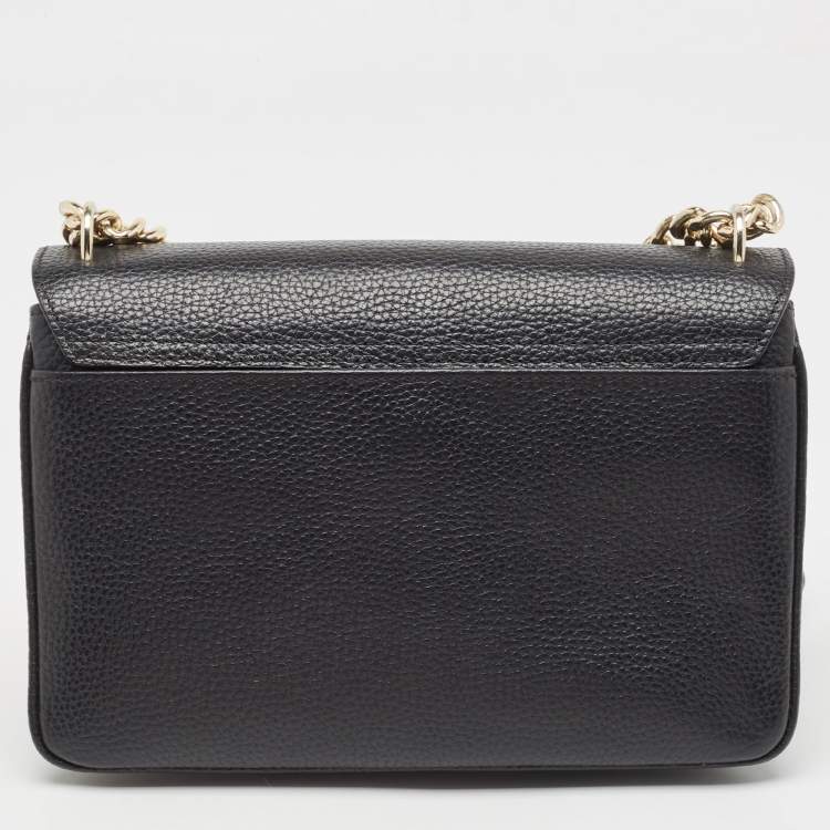 Pre Owned Aigner Black Leather Diadora Shoulder Bag