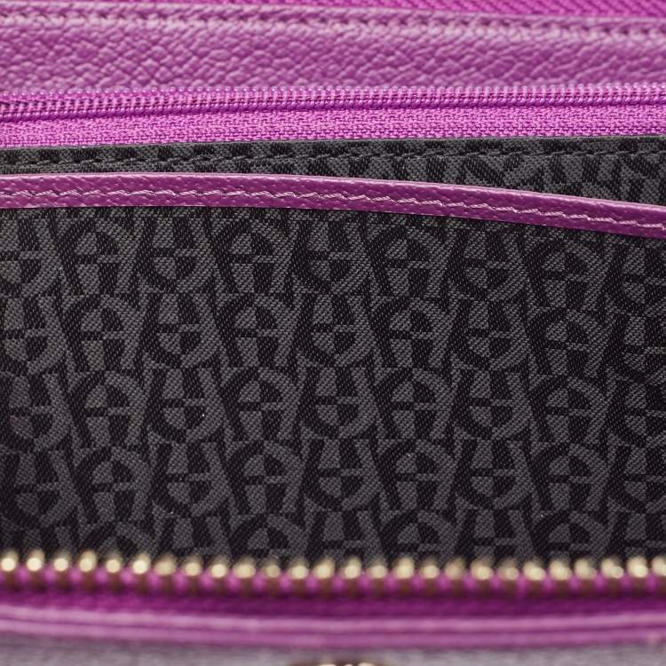 Pre Owned Aigner Purple Leather Cavallina Tassel Continental Wallet