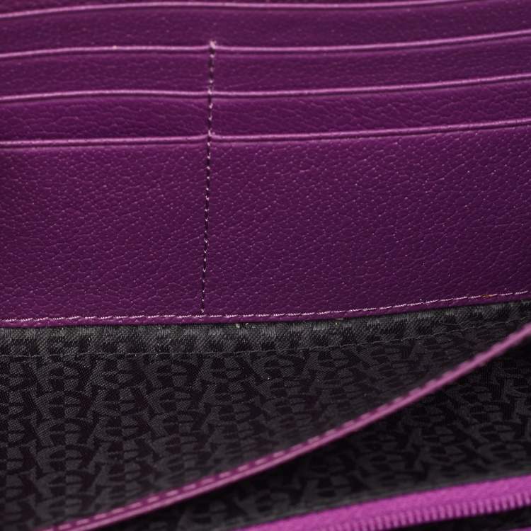 Pre Owned Aigner Purple Leather Cavallina Tassel Continental Wallet