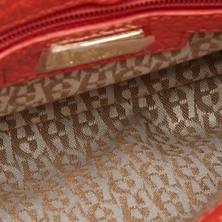 Pre Owned Aigner Orange Leather Flap Crossbody Bag