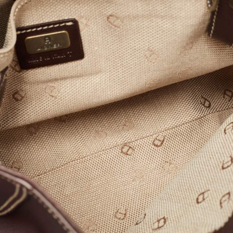 Pre Owned Aigner Dark Brown Leather Fringe Hobo