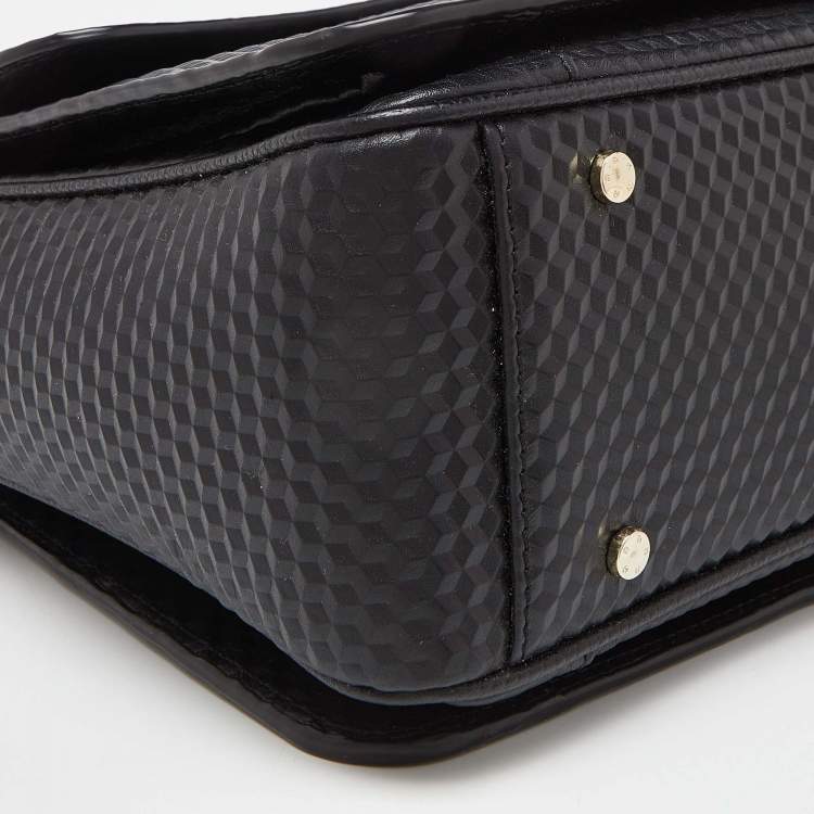 Pre Owned Aigner Black Leather Genoveva Top Handle Bag 