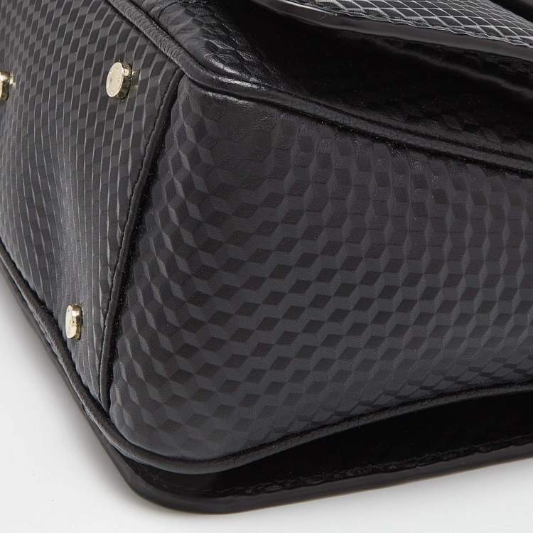 Pre Owned Aigner Black Leather Genoveva Top Handle Bag 