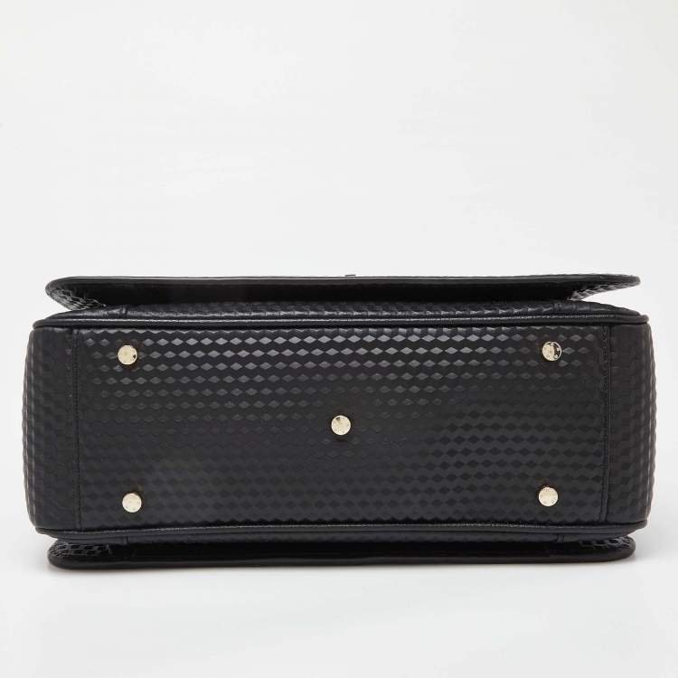 Pre Owned Aigner Black Leather Genoveva Top Handle Bag 