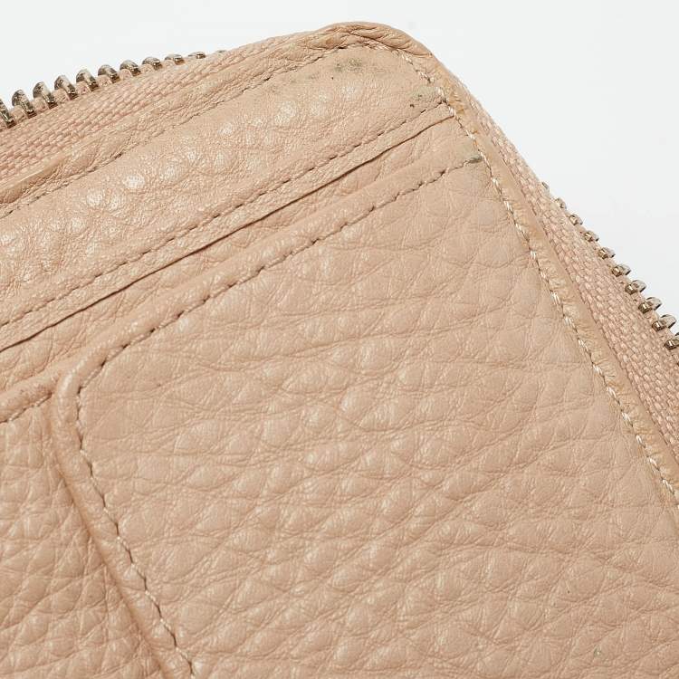 Pre Owned Aigner Multicolor Floral Print Coated Canvas and Leather Zip Compact Leather