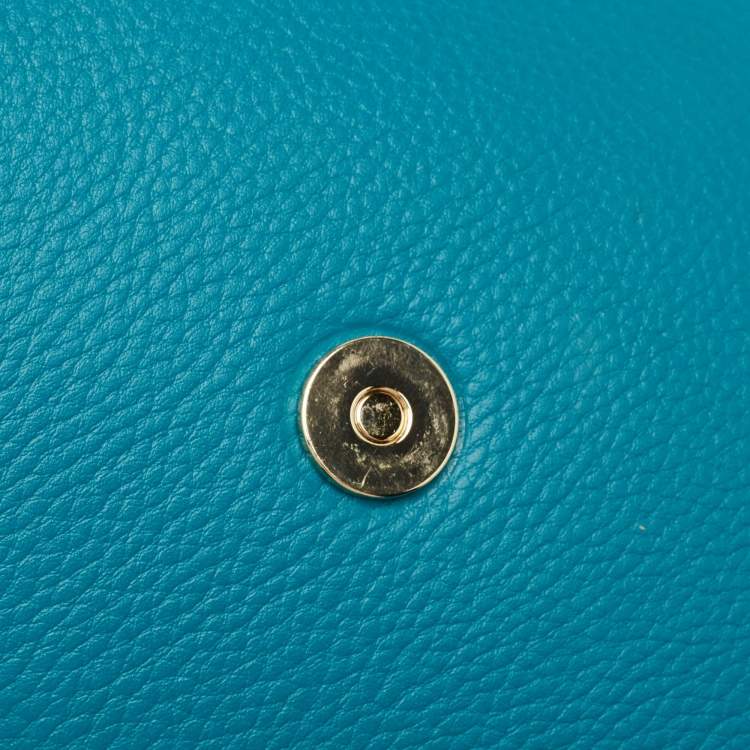 Pre Owned Aigner Green Leather Logo Flap Top Handle Bag