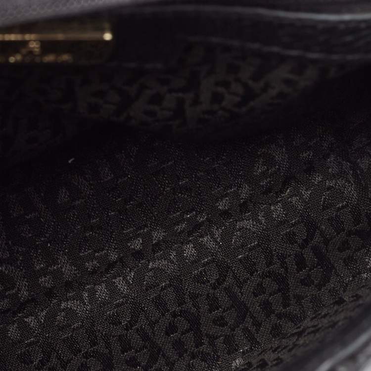 مملوكة مسبقًا Aigner Black Leather and Coated Canvas Crossbody Bag
