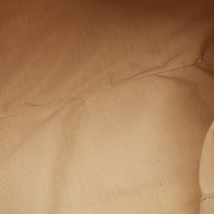 Pre Owned Aigner White/Cream Monogram Canvas and Patent Leather Logo Satchel