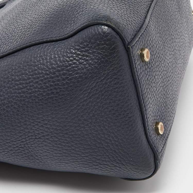 Pre Owned Aigner Blue Grained Leather Cybill Tote