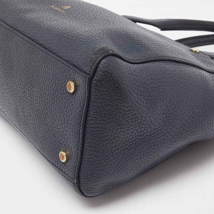 Pre Owned Aigner Blue Grained Leather Cybill Tote
