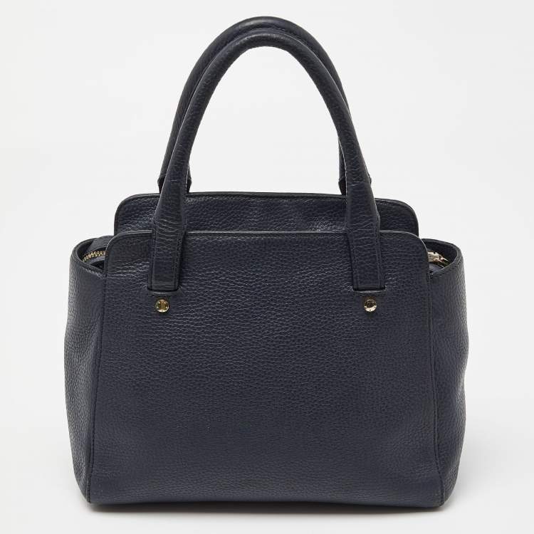 Pre Owned Aigner Blue Grained Leather Cybill Tote