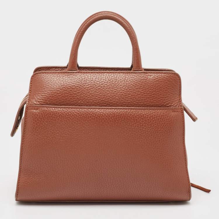 Pre Owned Aigner Brown Leather Cybill Fringe Tote