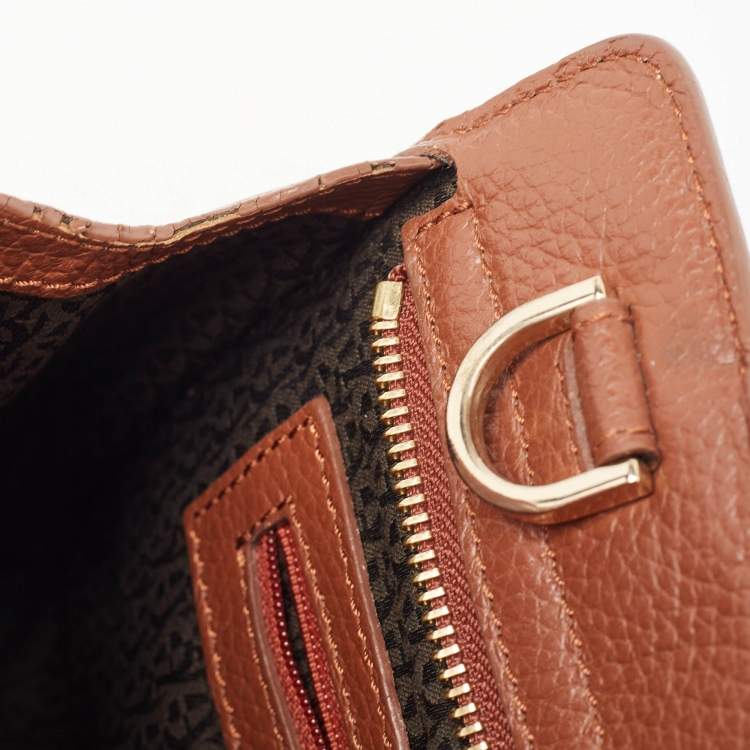 Pre Owned Aigner Brown Leather Cybill Fringe Tote