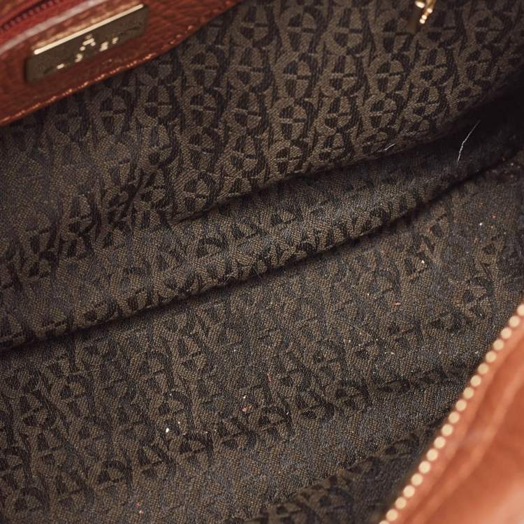 Pre Owned Aigner Brown Leather Cybill Fringe Tote