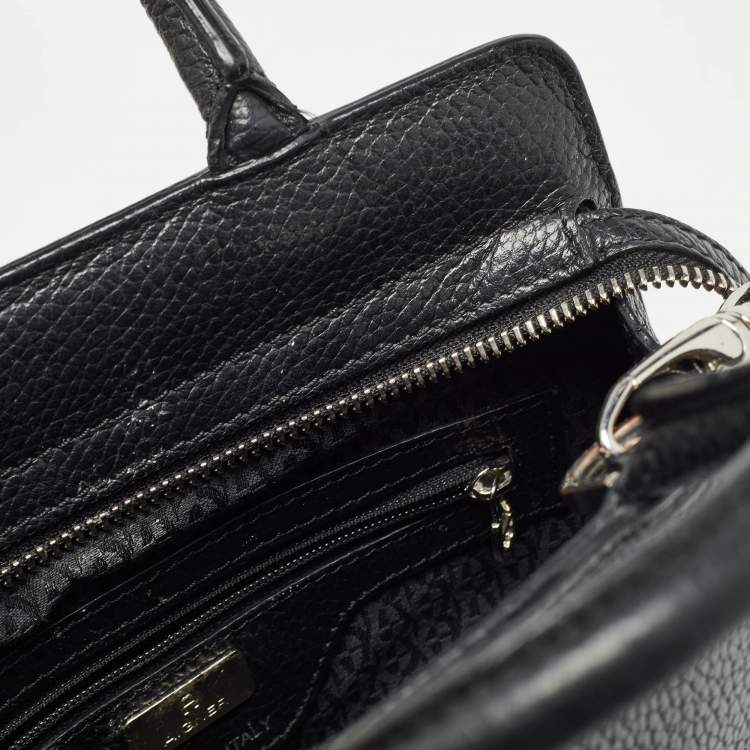 Pre Owned Aigner Black Leather Small Cybill Tote