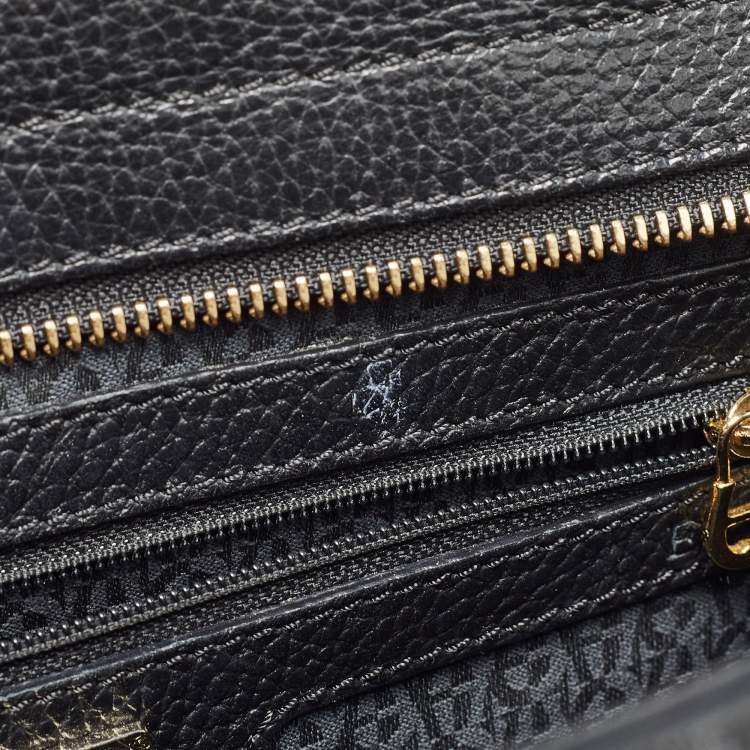 Pre Owned Aigner Black/Dark Grey Signature Coated Canvas Cybill Tote