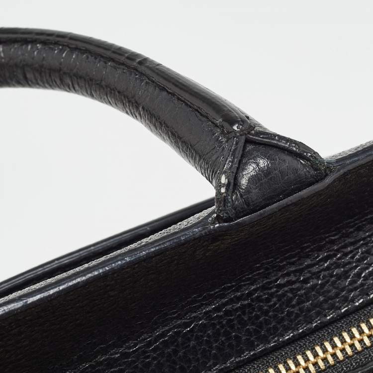 Pre Owned Aigner Black/Dark Grey Signature Coated Canvas Cybill Tote