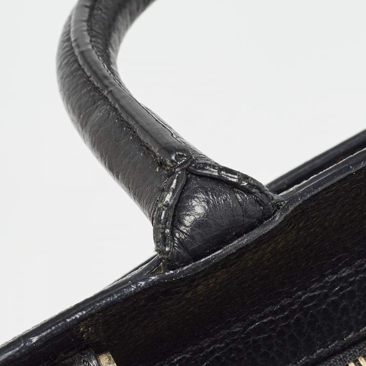 Pre Owned Aigner Black/Dark Grey Signature Coated Canvas Cybill Tote
