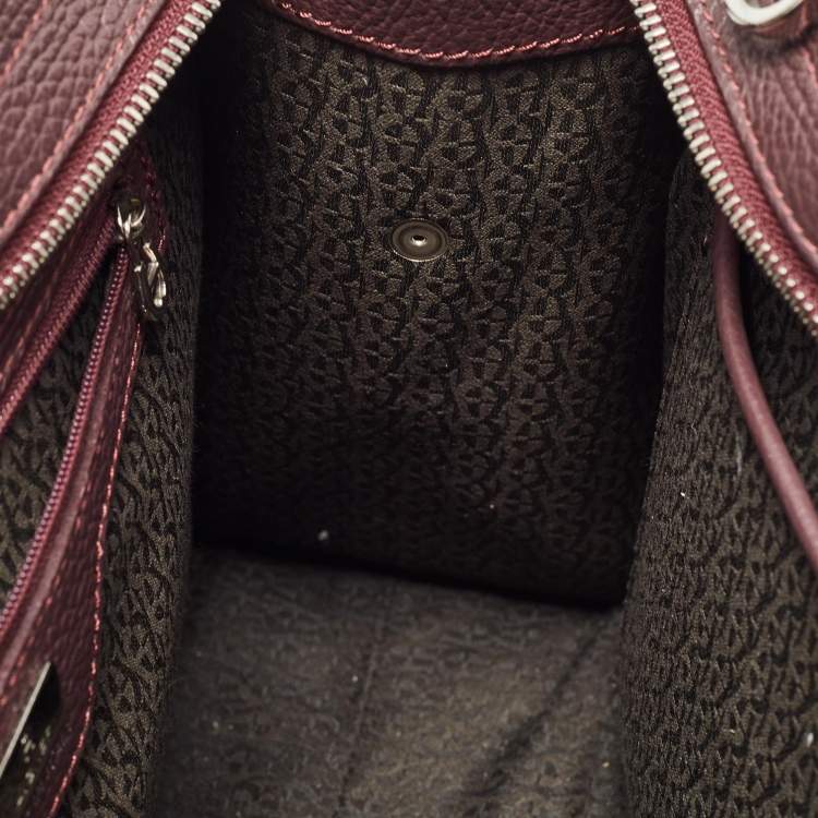 Pre Owned Aigner Burgundy Leather Cybill Tote