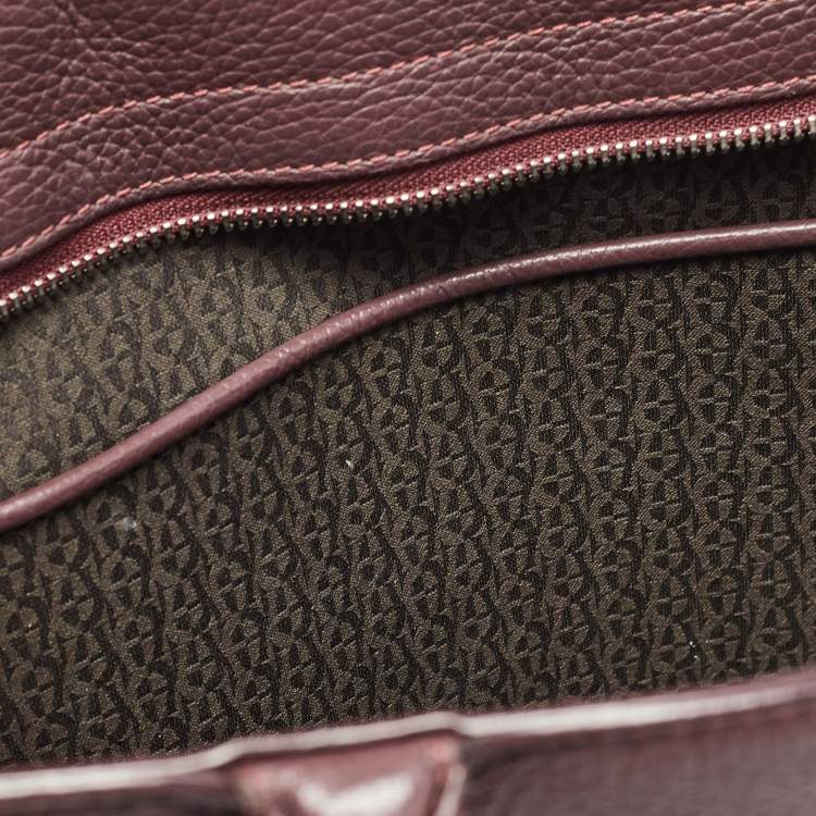 Pre Owned Aigner Burgundy Leather Cybill Tote