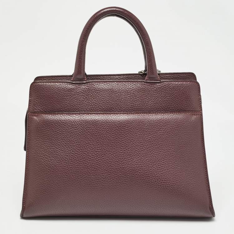 Pre Owned Aigner Burgundy Leather Cybill Tote