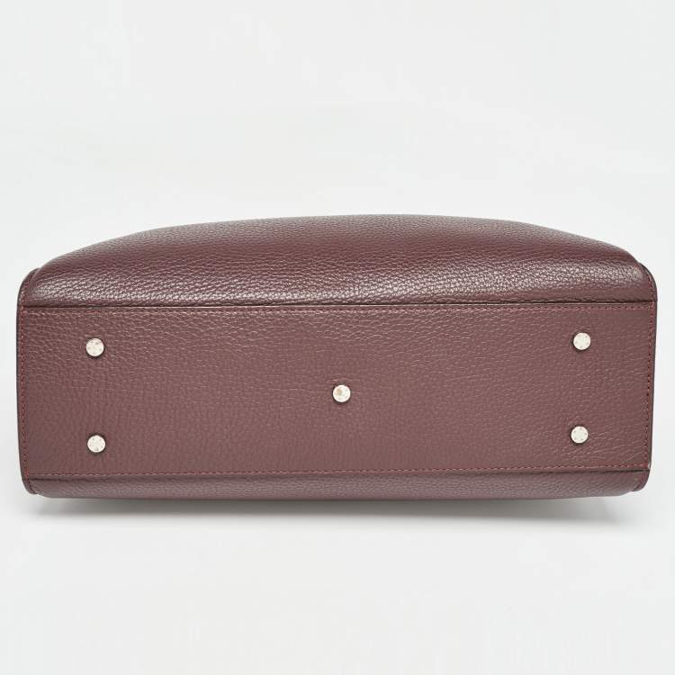 Pre Owned Aigner Burgundy Leather Cybill Tote