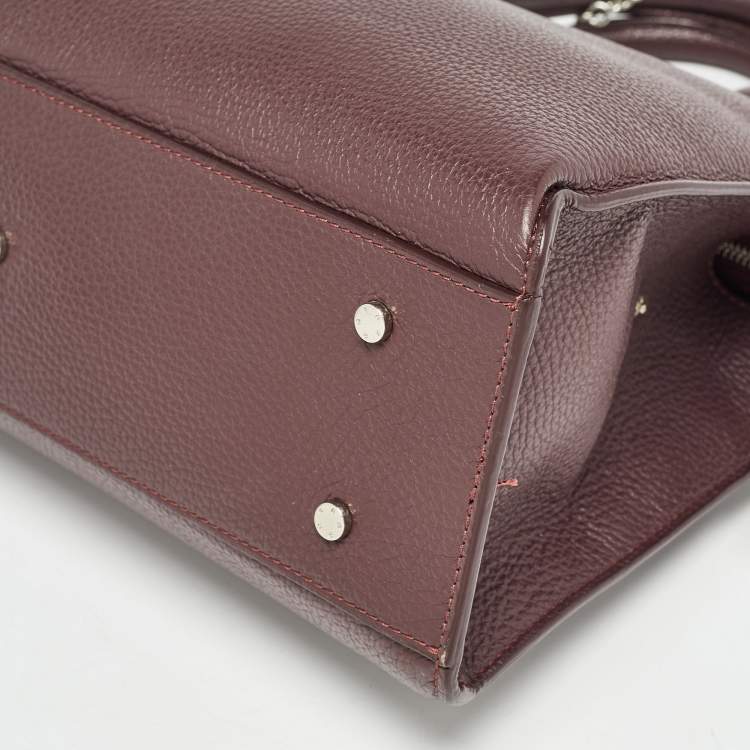 Pre Owned Aigner Burgundy Leather Cybill Tote