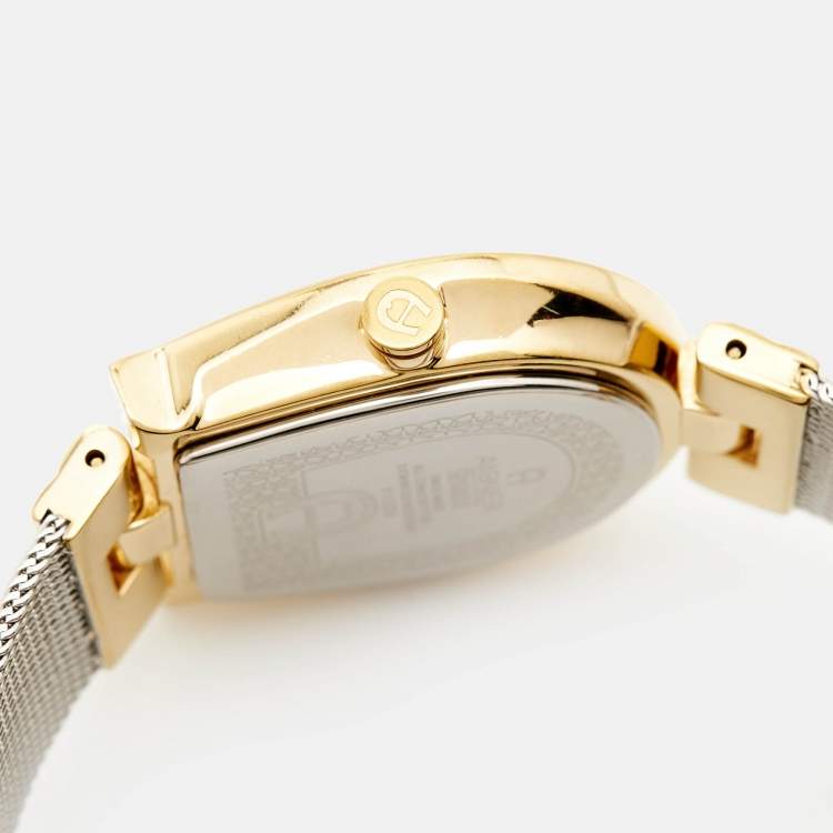 Pre Owned Aigner Green Mother Of Pearl Two-Tone Stainless Steel Cremona A115200 Women's Wristwatch 28 mm