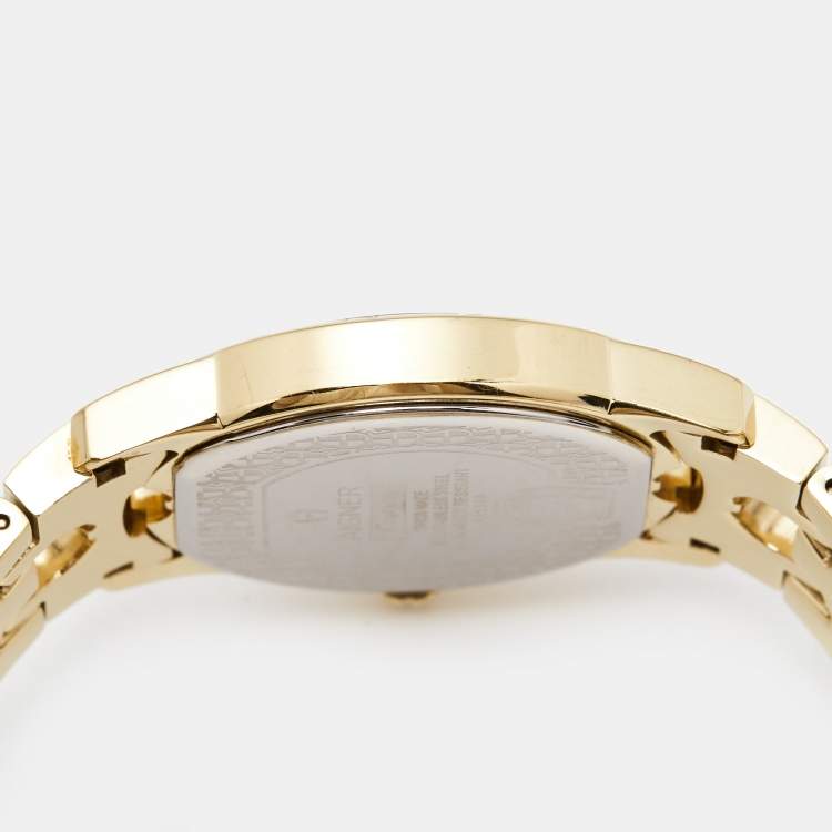 Pre Owned Aigner Mother of Pearl Gold Plated Stainless Steel Cosenza A11300 Women's Wristwatch 36 mm 