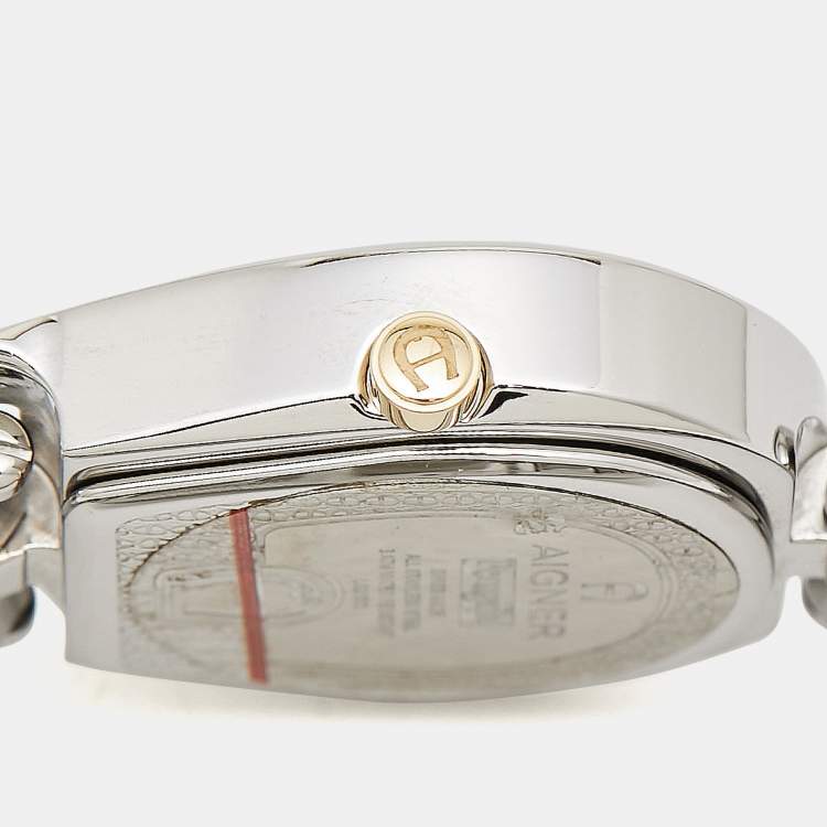 Pre Owned Aigner Blue Mother of Pearl Two Tone Stainless Steel Perugina LG21513 Women's Wristwatch 26 mm