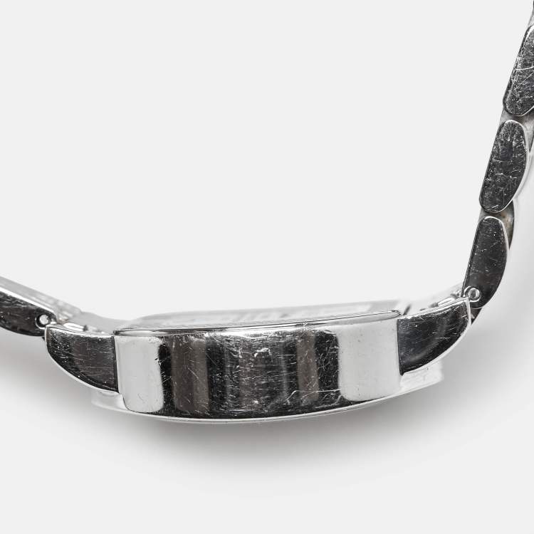 Pre Owned Aigner Genua Due A31600 Cream Leaves Two-Tone Stainless Steel Women's Wristwatch 31 mm