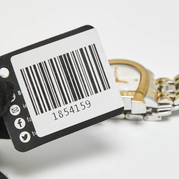 Pre Owned Aigner Genua Due A31600 Cream Leaves Two-Tone Stainless Steel Women's Wristwatch 31 mm