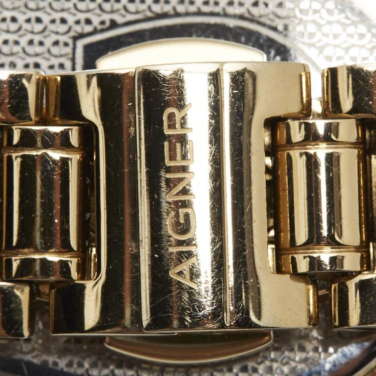 Pre Owned Aigner Ravenna A122216 Mother Of Pearl Gold Tone Stainless Steel Women's Wristwatch 30 mm