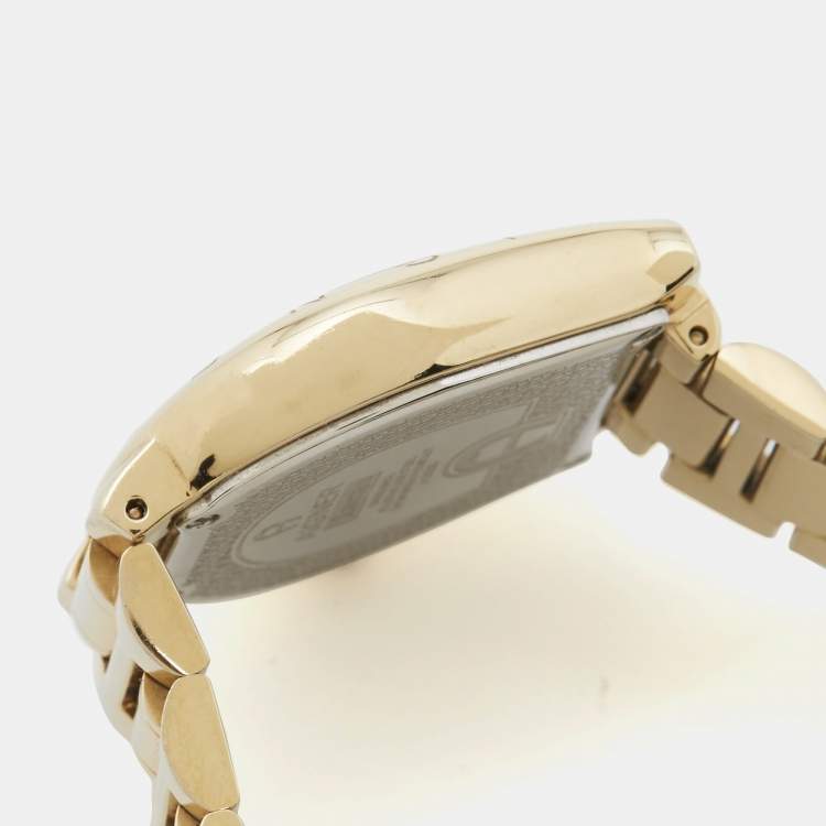 Pre Owned Aigner Ravenna A122216 Mother Of Pearl Gold Tone Stainless Steel Women's Wristwatch 30 mm