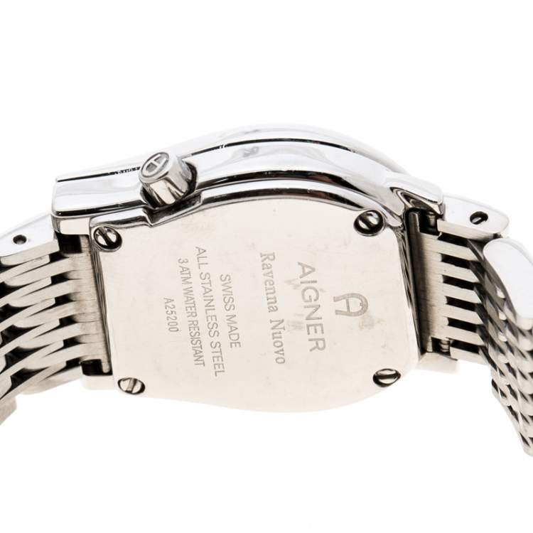 Pre Owned Aigner Silver Stainless Steel Ravenna Nuovo A25200 Women's Wristwatch 24 mm