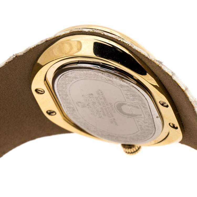 Pre Owned Aigner Silver Gold Plated Stainless Steel Ravello Due A21000 Women's Wristwatch 43MM