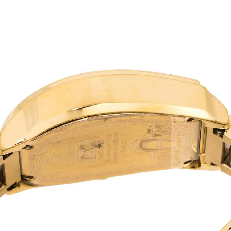 Pre Owned Aigner Mother Of Pearl Gold Plated Stainless Steel Verona A48100 Women's Wristwatch 33 mm
