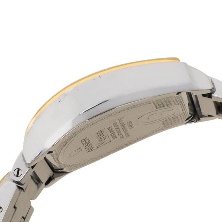 Pre Owned Aigner Mother Of Pearl Two-Tone Stainless Steel Diamond Verona A48100 Women's Wristwatch 33 mm