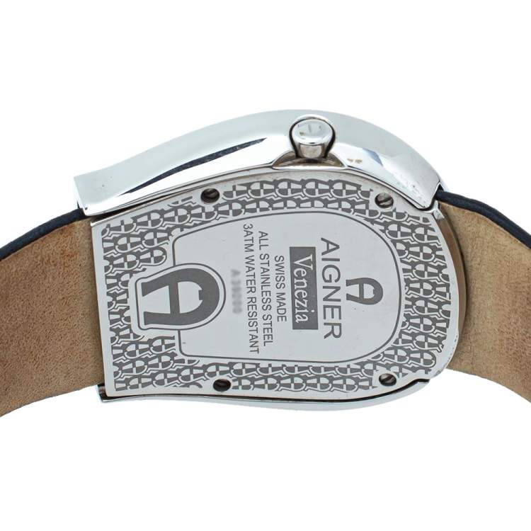 Pre Owned Aigner Mother of Pearl Gold Plated Stainless Steel Venezia A39200 Women's Wristwatch 36 mm