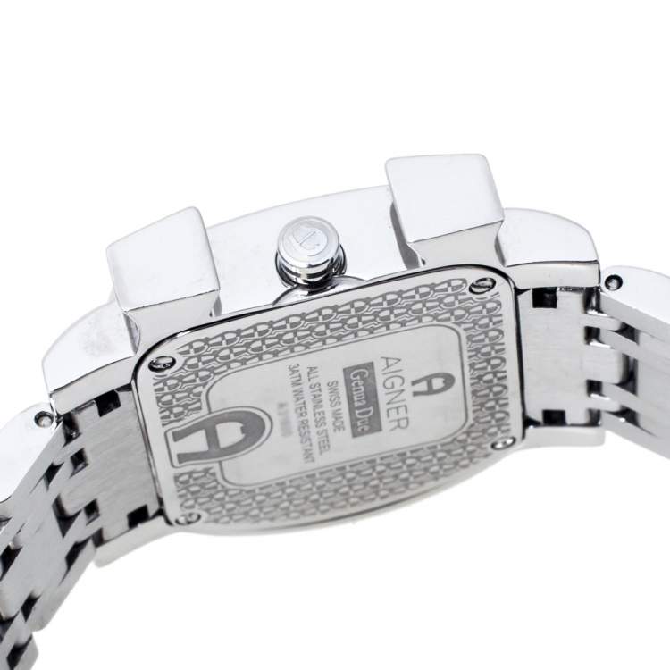 Pre Owned Aigner Mother of Pearl Stainless Steel Genua Due A31600 Women's Wristwatch 31 mm