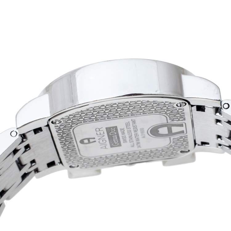 Pre Owned Aigner Mother of Pearl Stainless Steel Genua Due A31600 Women's Wristwatch 31 mm