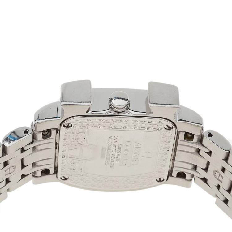 Pre Owned Aigner Silver Stainless Steel Genua Due A31600 Women's Wristwatch 31 mm